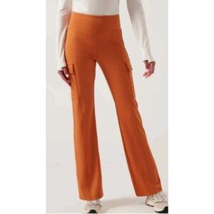 Athleta Delancey Straight Cargo Pants Orange Small Nylon/Spandex